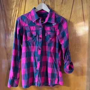 Fox Girls long sleeve plaid shirt